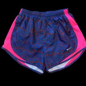Women’s size small blue and pick cheetah nike dri fit running shorts